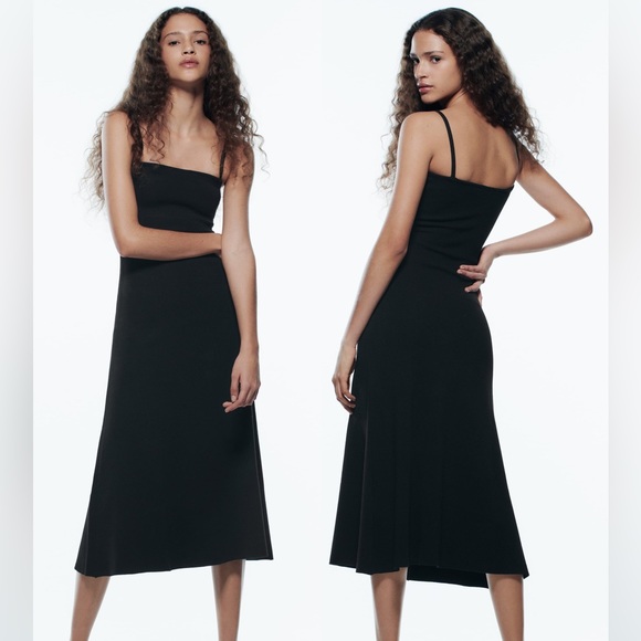 New Zara Long Knit Dress With Straps - 2281/002 - Picture 1 of 3